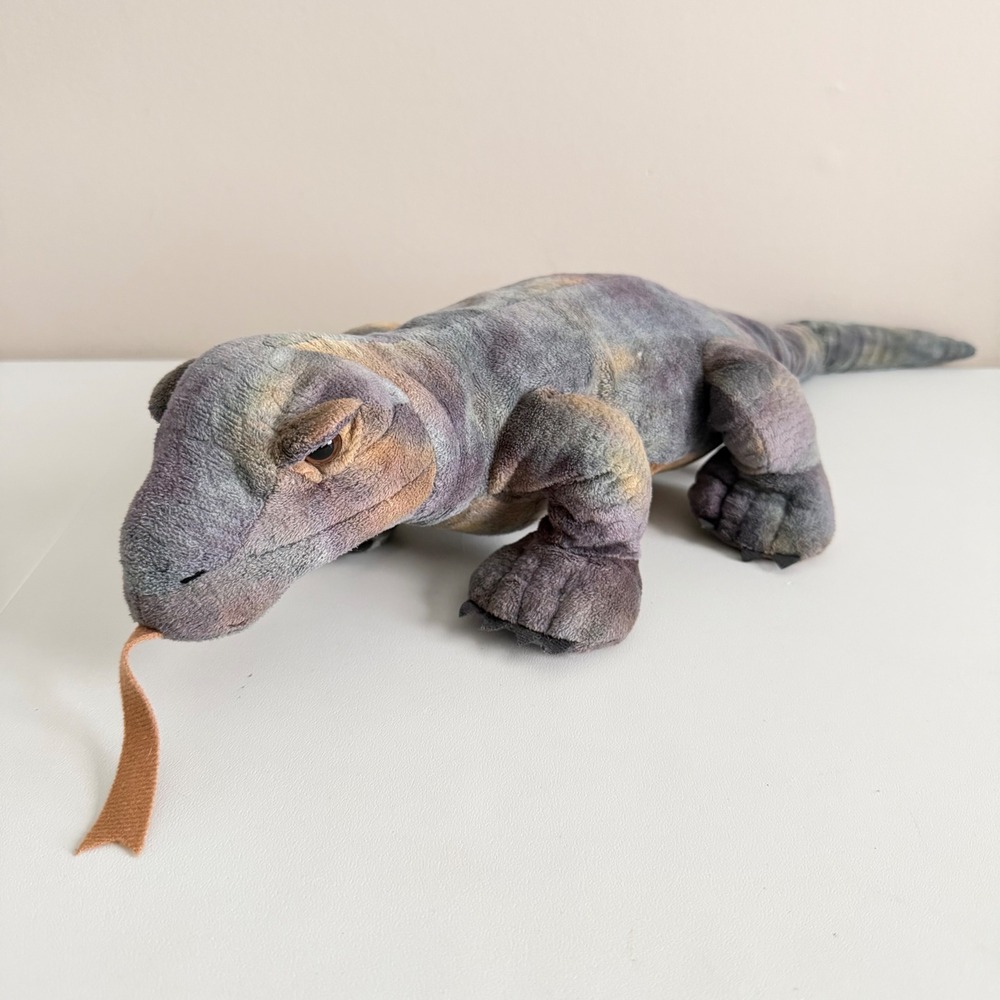 Wild Republic Komodo Dragon Plush Realistic Stuffed Animal Grey Purple 24"